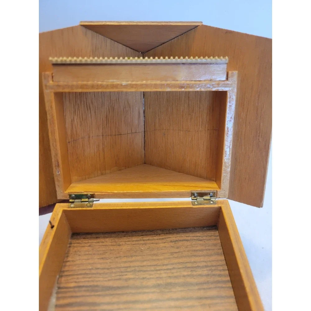 MAPSA Swiss Chalet Music Box Vintage Alpine Cabin Jewelry Box Wood Dr Schiwago